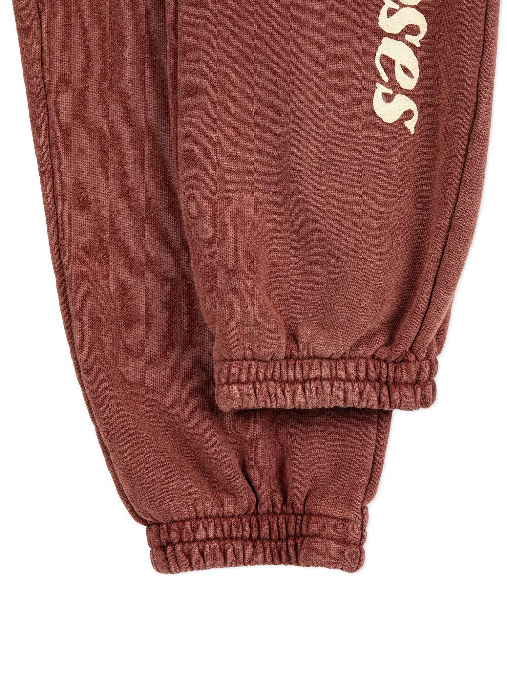 Pantaloni sportivi per bambino Bobo Choses marrone con logo sul davanti - Rubino Kids