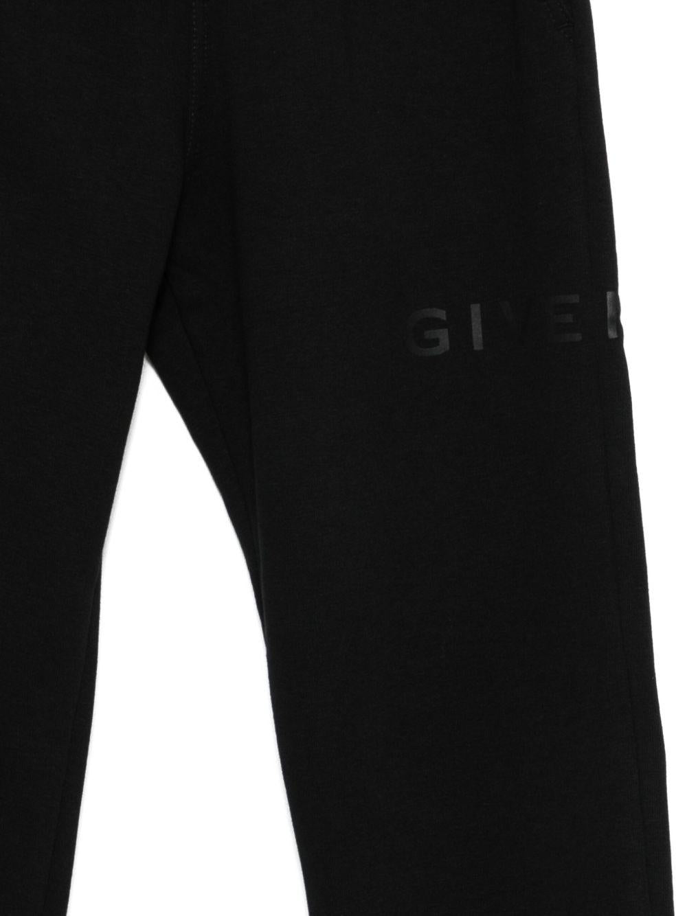 Pantaloni sportivi per bambino Givenchy Kids neri con dettaglio logo - Rubino Kids