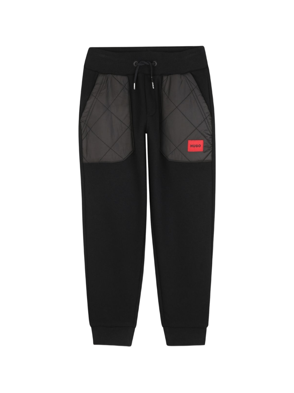 Pantaloni sportivi per bambino Hugo Kids neri con vita elasticizzata - Rubino Kids
