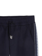 Pantaloni sportivi per bambino Lanvin Enfant blu navy con righe laterali - Rubino Kids