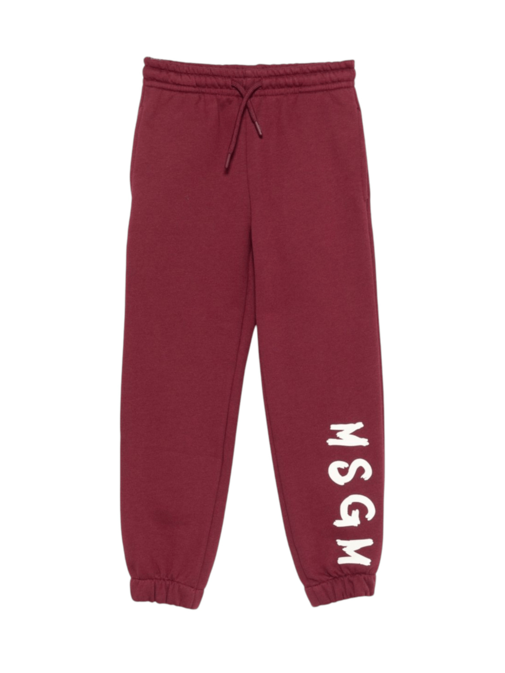 Pantaloni sportivi per bambino MSGM Kids bordeaux con polsini elasticizzati - Rubino Kids