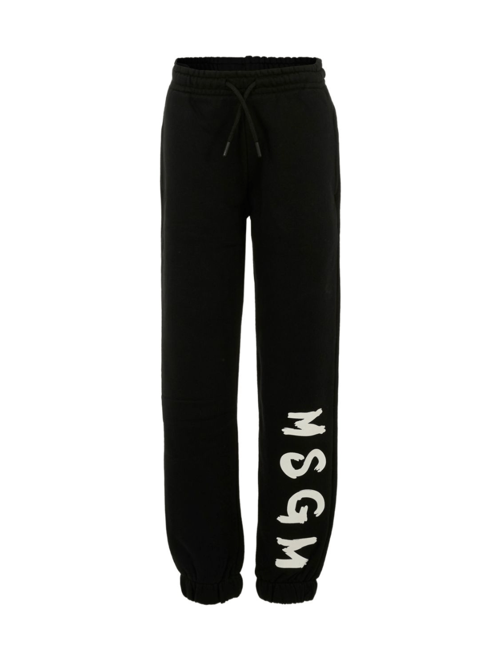 Pantaloni sportivi per bambino MSGM Kids nero con polsini elasticizzati - Rubino Kids