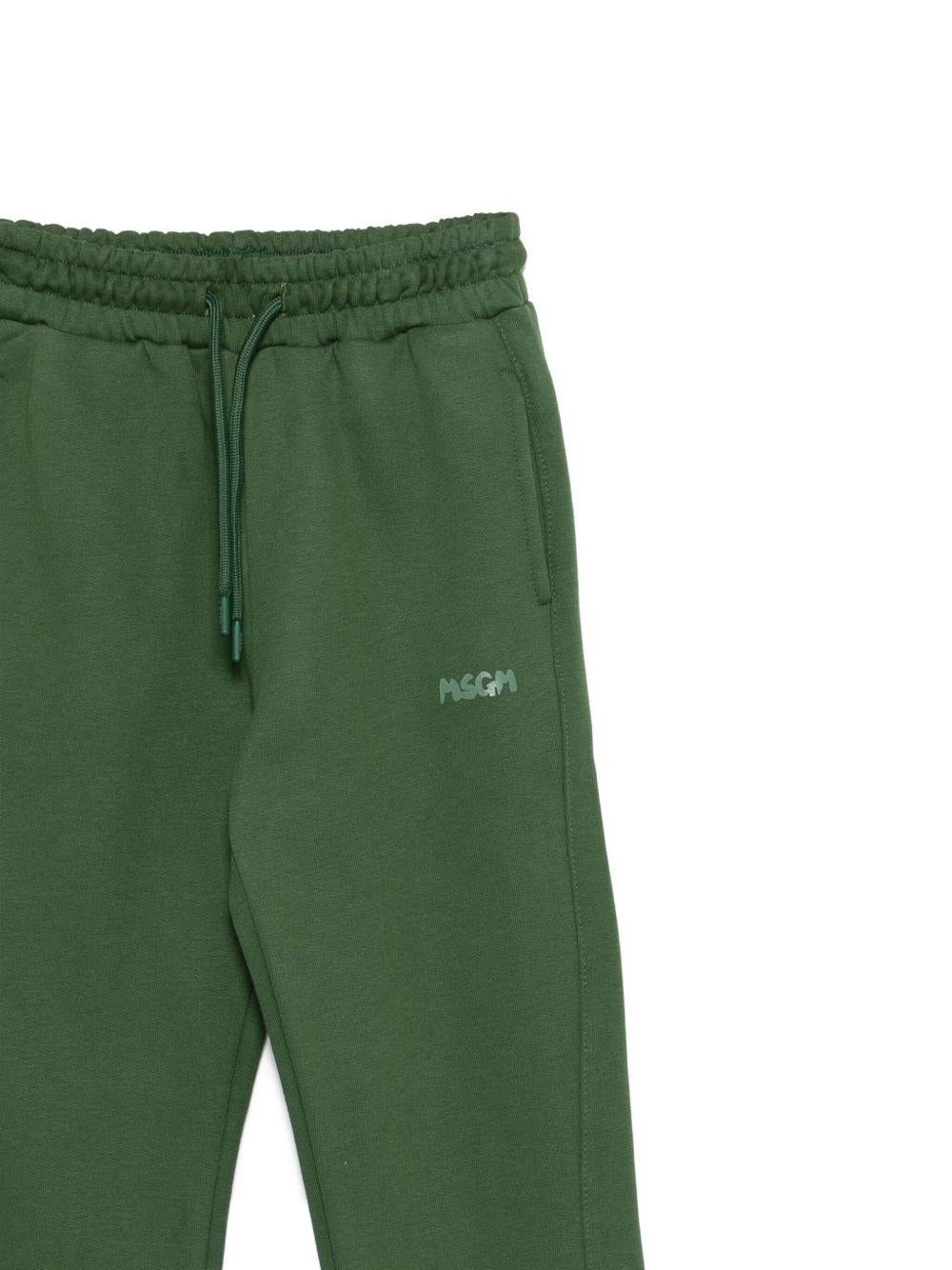 Pantaloni sportivi per bambino MSGM Kids verdi con tasche laterali - Rubino Kids