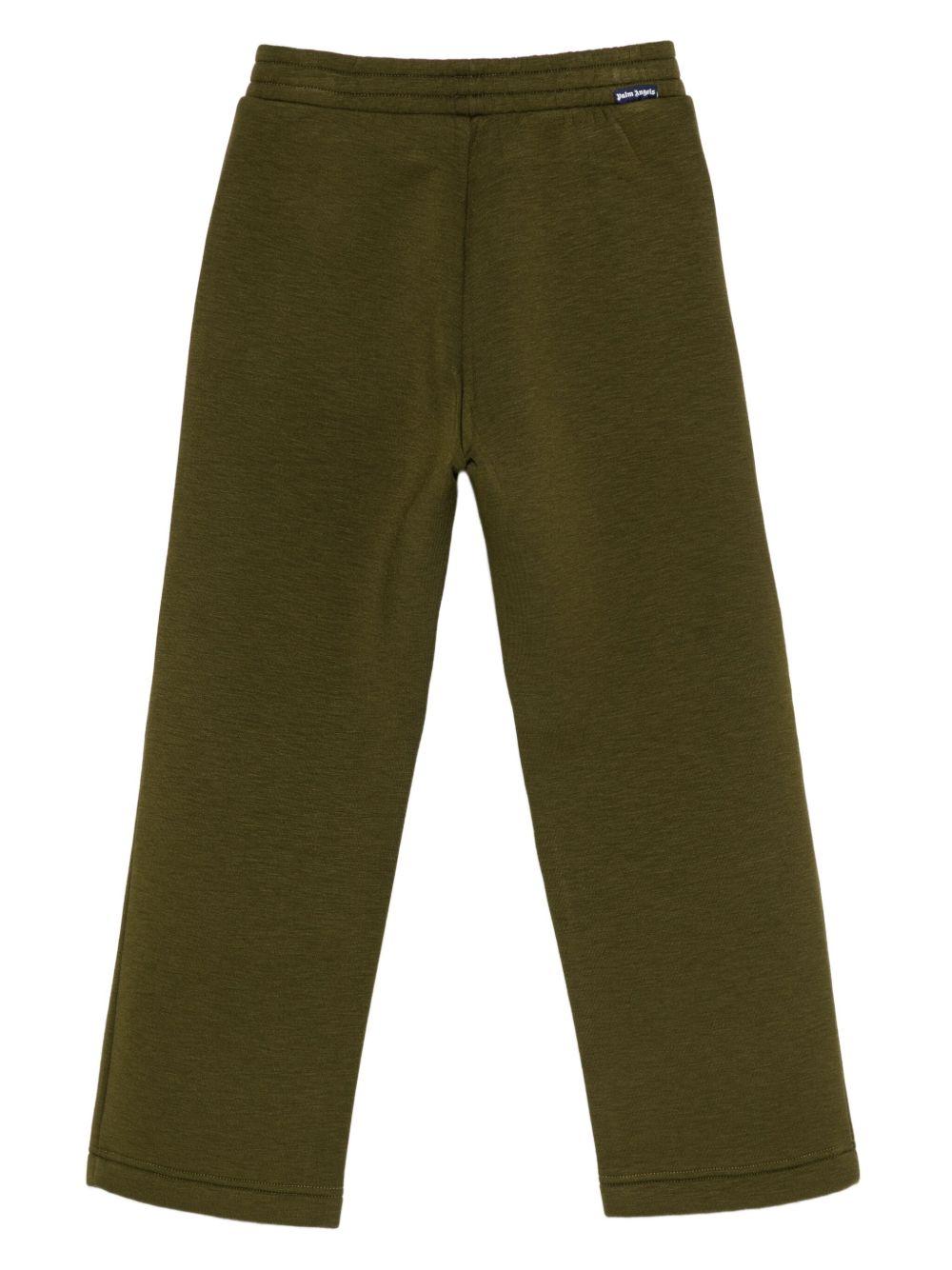 Pantaloni sportivi per bambino Palm Angels Kids verdi con applicazione con logo - Rubino Kids