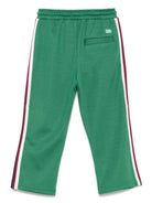 Pantaloni sportivi per bambino Scotch & Soda Kids verde con dettaglio a righe - Rubino Kids