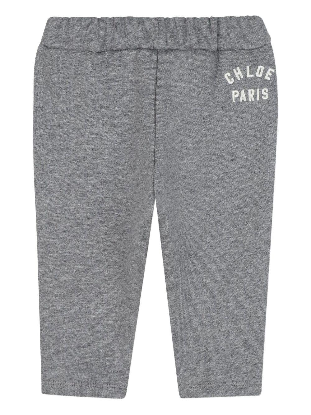 Pantaloni sportivi per neonata Chloé Kids grigi con dettaglio con coulisse - Rubino Kids