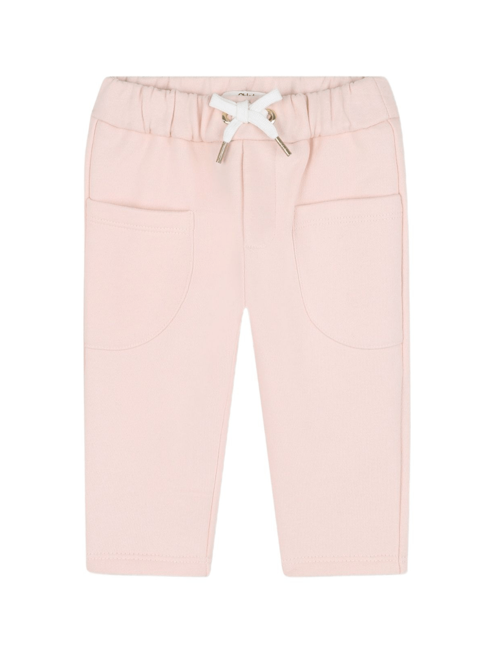 Pantaloni sportivi per neonata Chloé Kids rosa in cotone con vita elasticizzata - Rubino Kids
