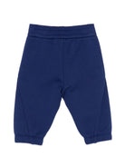 Pantaloni sportivi per neonato Emporio Armani Kids blu con applicazione logo - Rubino Kids