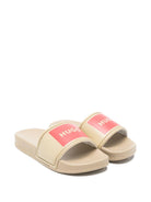 Pantofole per bambino Hugo Kids beige con dettaglio logo - Rubino Kids