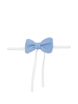 La Stupenderia blue linen bow tie for newborns