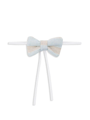 La Stupenderia gray linen bow tie for newborns