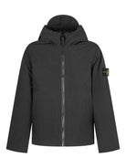 Parka per bambino Stone Island Junior nero con cappuccio - Rubino Kids