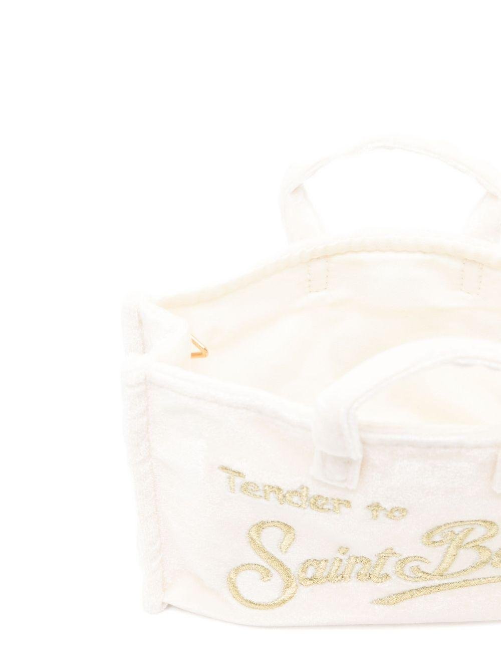 Phone Bag per bambina MC2 Saint Barth Kids bianco in velluto - Rubino Kids