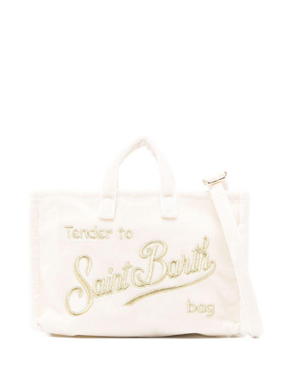 Phone Bag per bambina MC2 Saint Barth Kids bianco in velluto - Rubino Kids