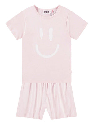 Molo Luvis pink smiley print pajamas for girls