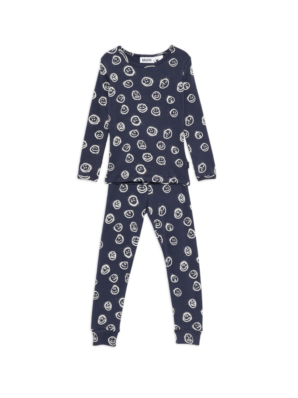 Pigiama per bambini Molo blu con stampa smiley - Rubino Kids