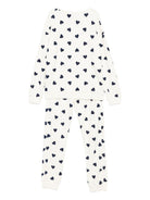 Pigiama per donna Petit Bateau bianco con stampa a cuore - Rubino Kids