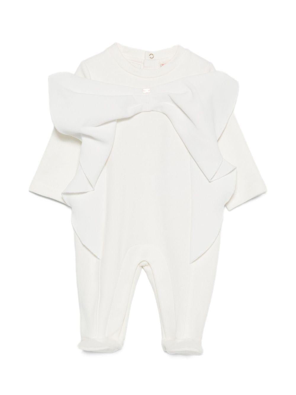Pigiama per neonata Elisabetta Franchi La Mia Bambina bianco con fiocco - Rubino Kids