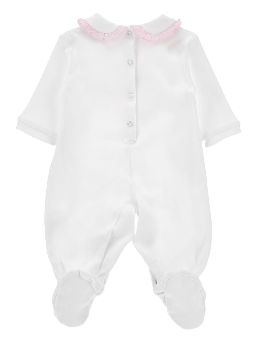 Pigiama per neonata Monnalisa bianca con stampa grafica a fiori all - over - Rubino Kids