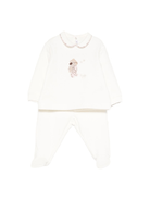 Pigiama per neonati Il Gufo bianco con ricamo animali sul davanti - Rubino Kids