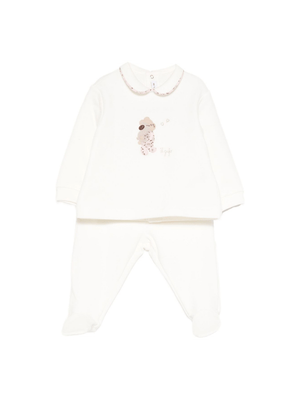 Pigiama per neonati Il Gufo bianco con ricamo animali sul davanti