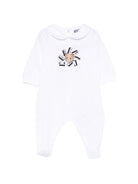 Pigiama per neonati Moschino Kids bianco con stampa grafica Teddy Bear - Rubino Kids