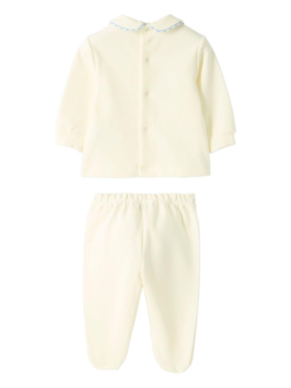 Pigiama per neonato Il Gufo crema con colletto Peter Pan - Rubino Kids