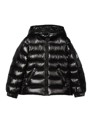 Moncler Enfant Bady down jacket for girls in black with goose down padding