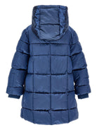 Piumino imbottito per bambina Monnalisa blu con cappuccio - Rubino Kids