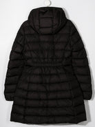 Piumino lungo per bambina Moncler Enfant nero con cappuccio - Rubino Kids
