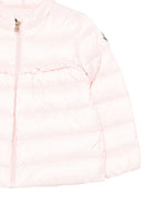 Piumino Nazife per neonata Moncler Enfant rosa con finiture con ruches - Rubino Kids