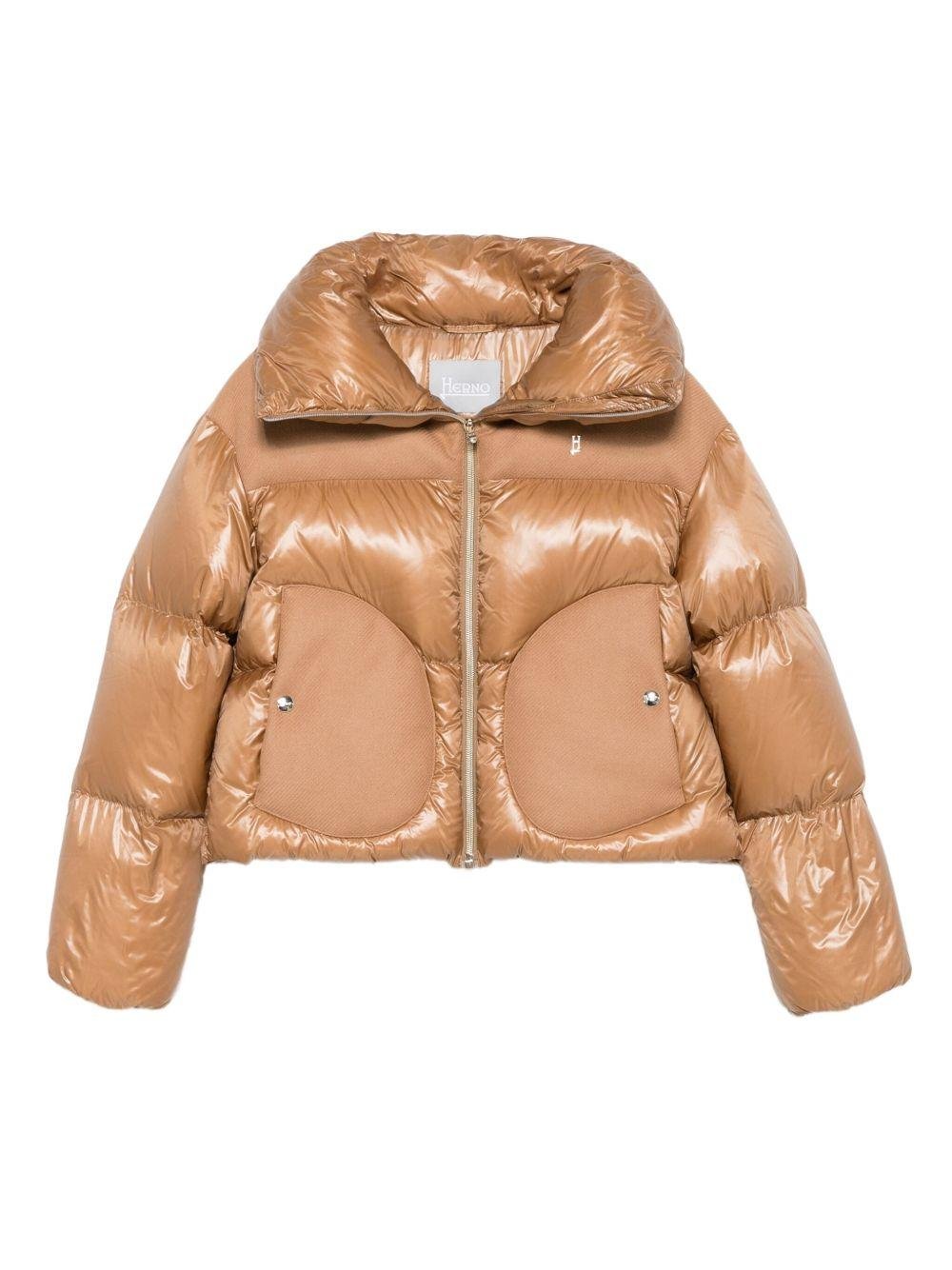 Piumino per bambina Herno Kids beige con effetto lucido - Rubino Kids