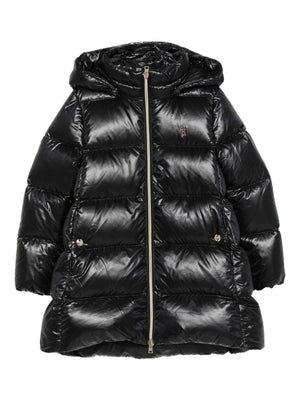 Herno Kids black hooded down jacket for girls