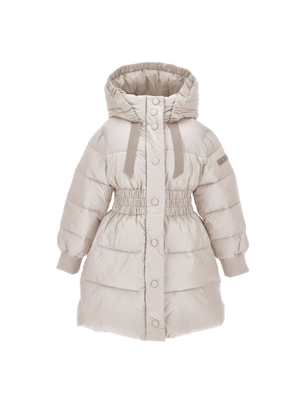 Monnalisa beige hooded down jacket for girls