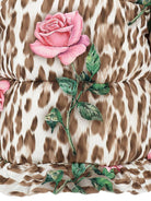 Piumino per bambina Monnalisa marrone a fiori con stampa leopardata - Rubino Kids
