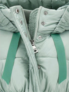 Piumino per bambina Monnalisa verde menta con cappuccio - Rubino Kids