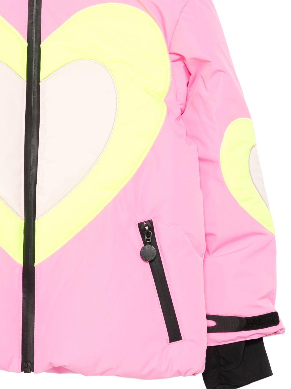 Piumino per bambina Stella McCartney Kids rosa con applicazione a cuore - Rubino Kids