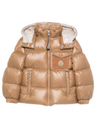 Piumino per bambini Moncler Enfant beige con fodera in pile - Rubino Kids