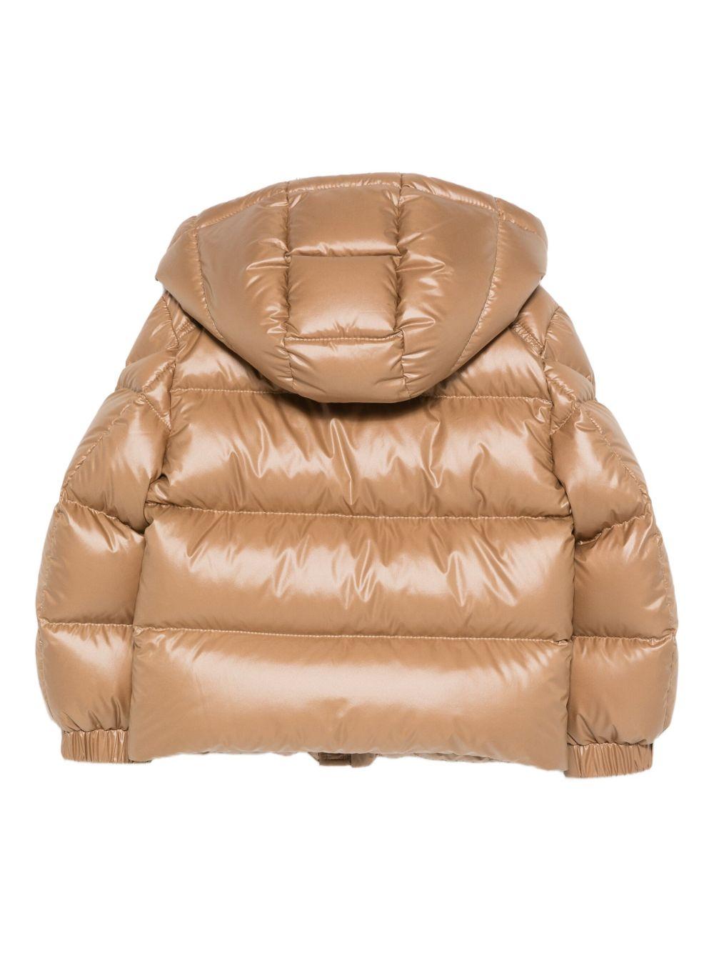 Piumino per bambini Moncler Enfant beige con fodera in pile - Rubino Kids