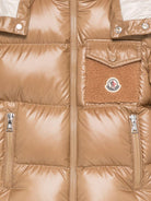 Piumino per bambini Moncler Enfant beige con fodera in pile - Rubino Kids