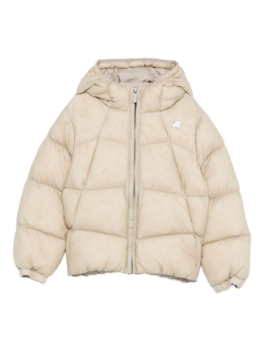 Piumino per bambino K Way Kids beige con cappuccio - Rubino Kids