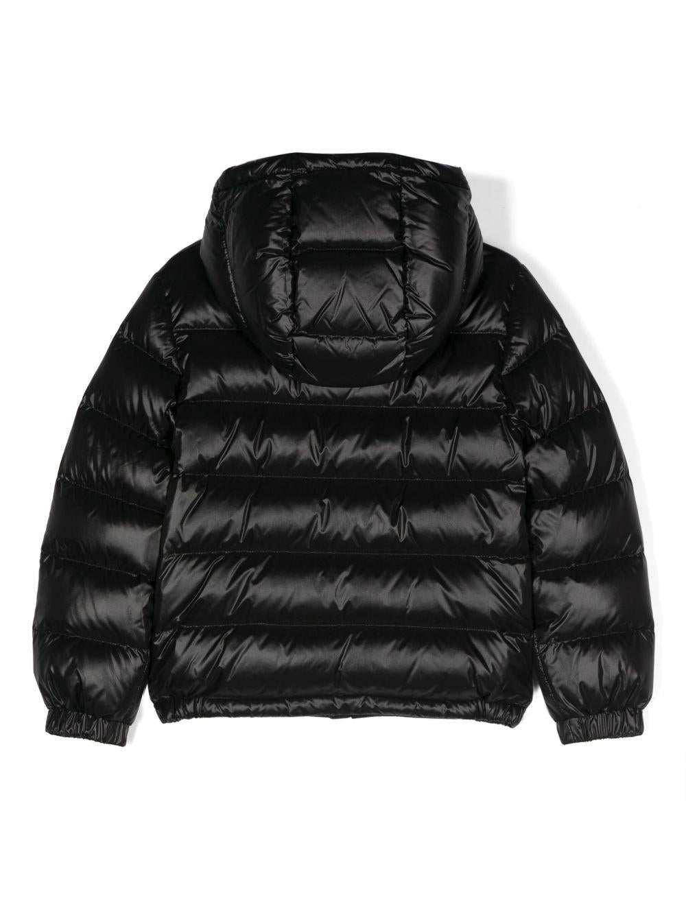 Piumino per bambino Moncler Enfant nero con cappuccio - Rubino Kids