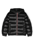 Piumino per bambino Moncler Enfant nero con cappuccio - Rubino Kids