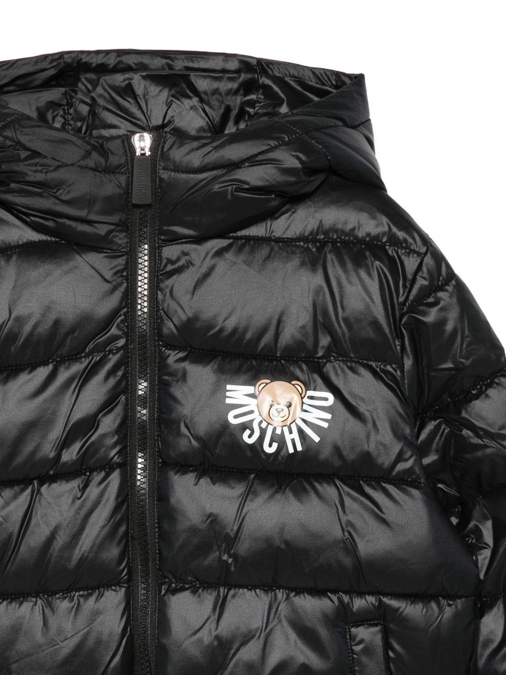 Piumino per bambino Moschino Kids nero con dettaglio logo - Rubino Kids