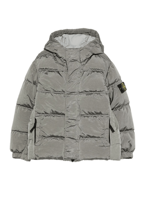 Piumino per bambino Stone Island Junior grigio con cappuccio
