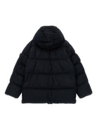 Piumino per bambino Stone Island Junior nero trapuntato con cappuccio - Rubino Kids