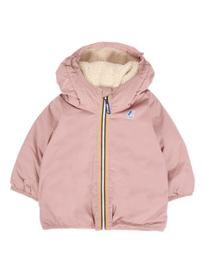 Piumino per neonata K-Way Kids rosa con cappuccio