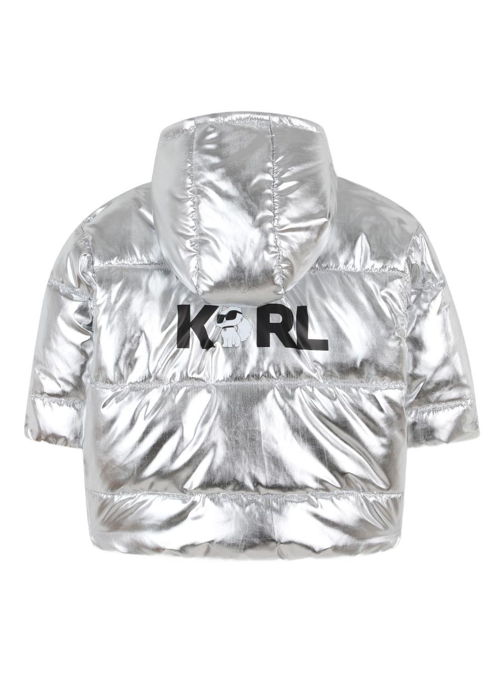 Piumino per neonati Karl Lagerfeld Kids argento metallizzato - Rubino Kids