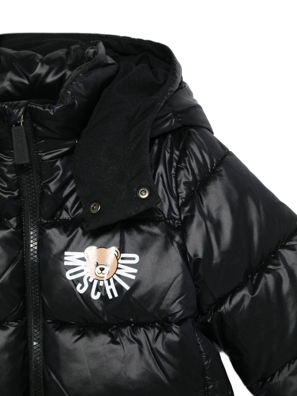 Piumino per neonati Moschino Kids nero con stampa con logo - Rubino Kids
