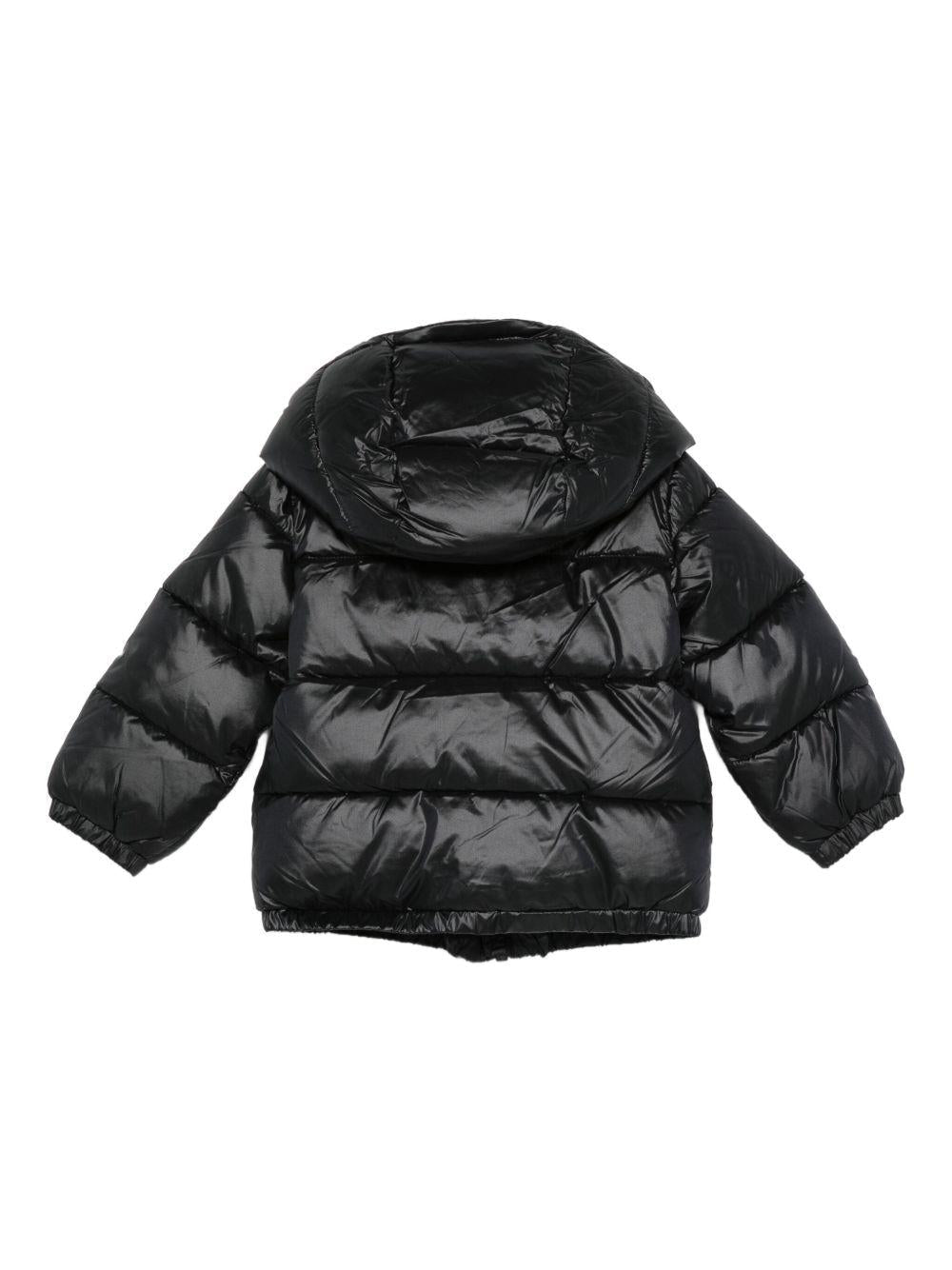 Piumino per neonati Moschino Kids nero con stampa con logo - Rubino Kids